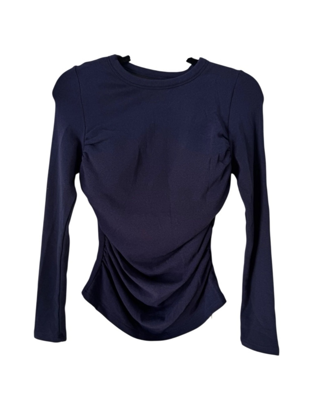OGL brami medium Navy Long-Sleeve Ruched Front Top